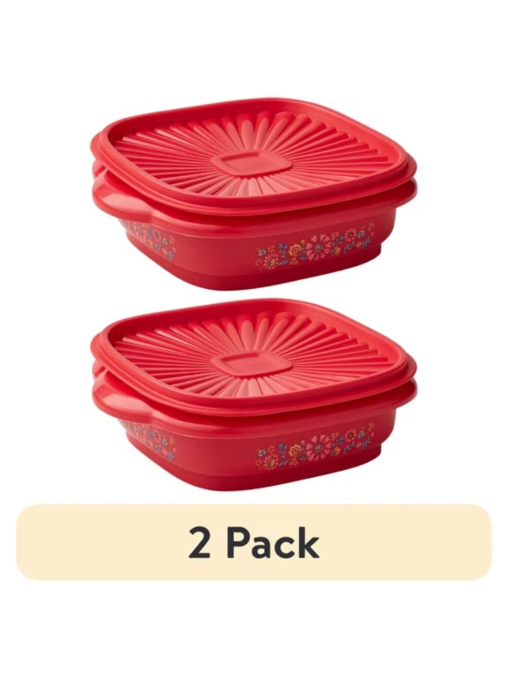 The Pioneer Woman Home Red 3-Cup Capacity Plastic 2 Pack Food Storage Container